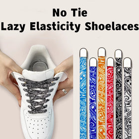 No Tie Bandana Flat Hiking Running Shoe Lace Elastic Shoelaces Outdoor Sneakers Quick Safety Flat Shoelace Kids Adult Lazy Lace